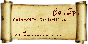Csizmár Szilvána névjegykártya